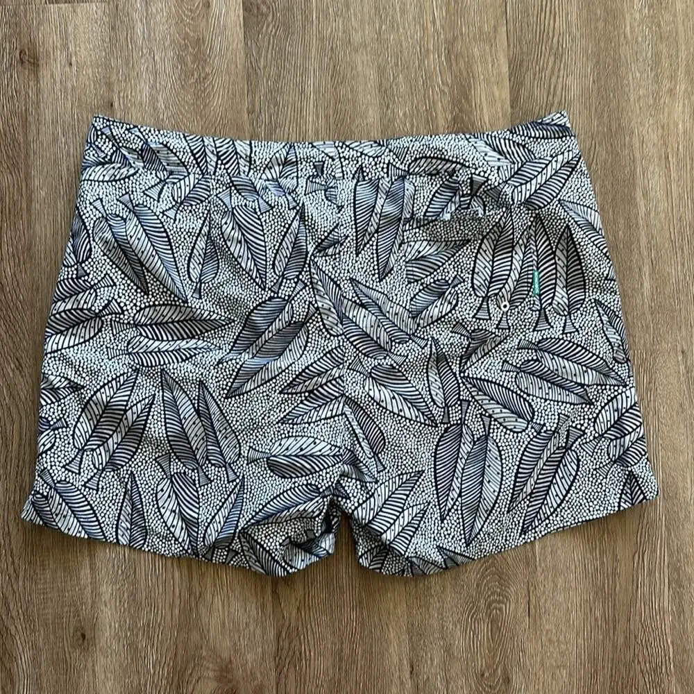 Bonobos Swim‎ Trunks Blue & White Leaf Print Size 40